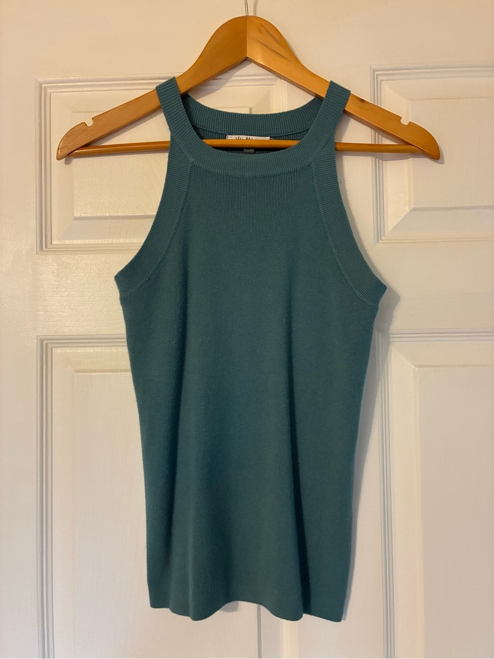 Vila Milano Teal Ribbed High-Neck Sweater Tank